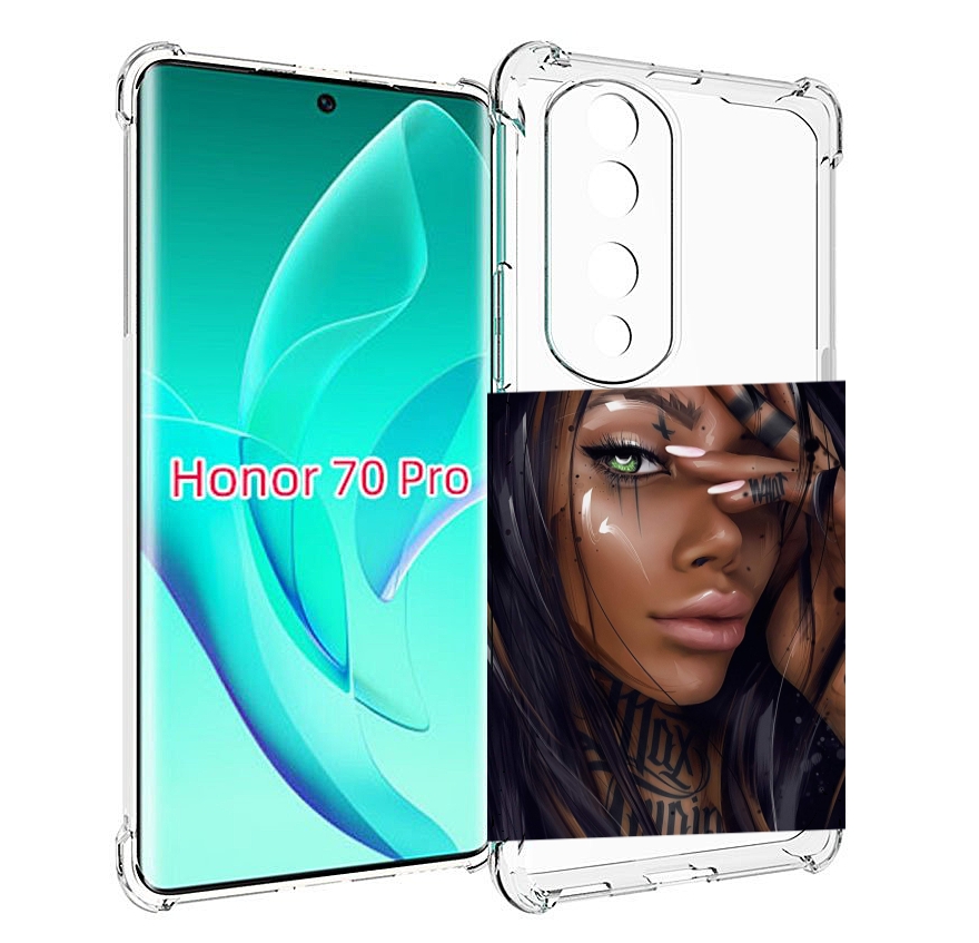 

Чехол MyPads девушка-с-зелеными-глазами-яркими для Honor 70 Pro / 70 Pro Plus, Прозрачный, Tocco