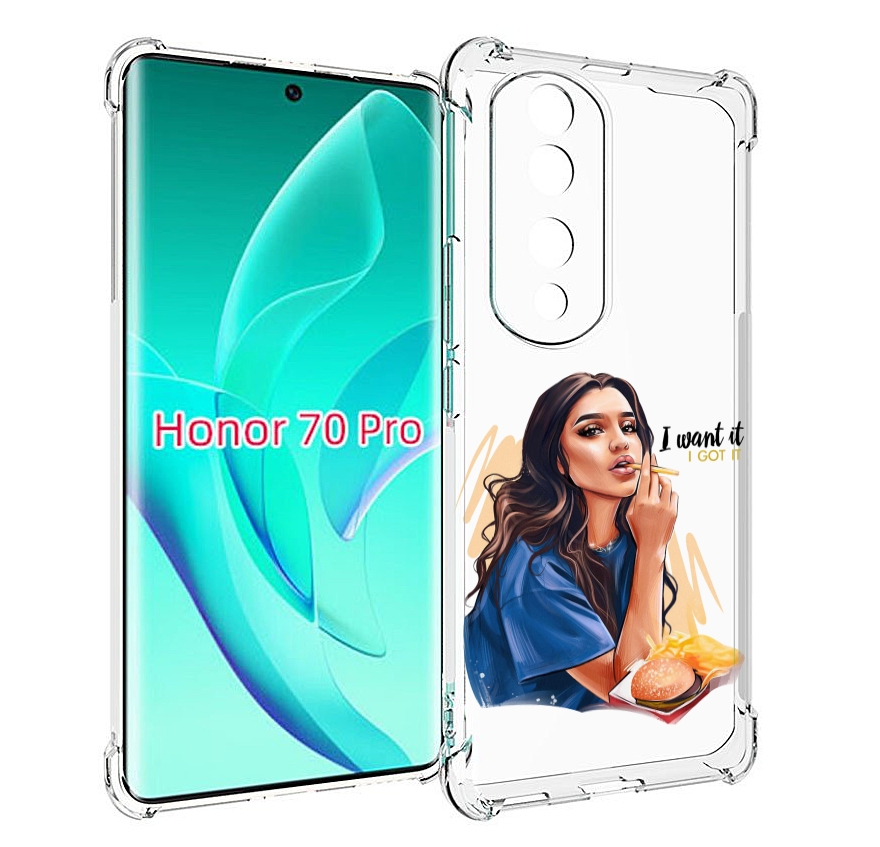 

Чехол MyPads девушка-с-едой-и-сигаретой женский для Honor 70 Pro / 70 Pro Plus, Прозрачный, Tocco