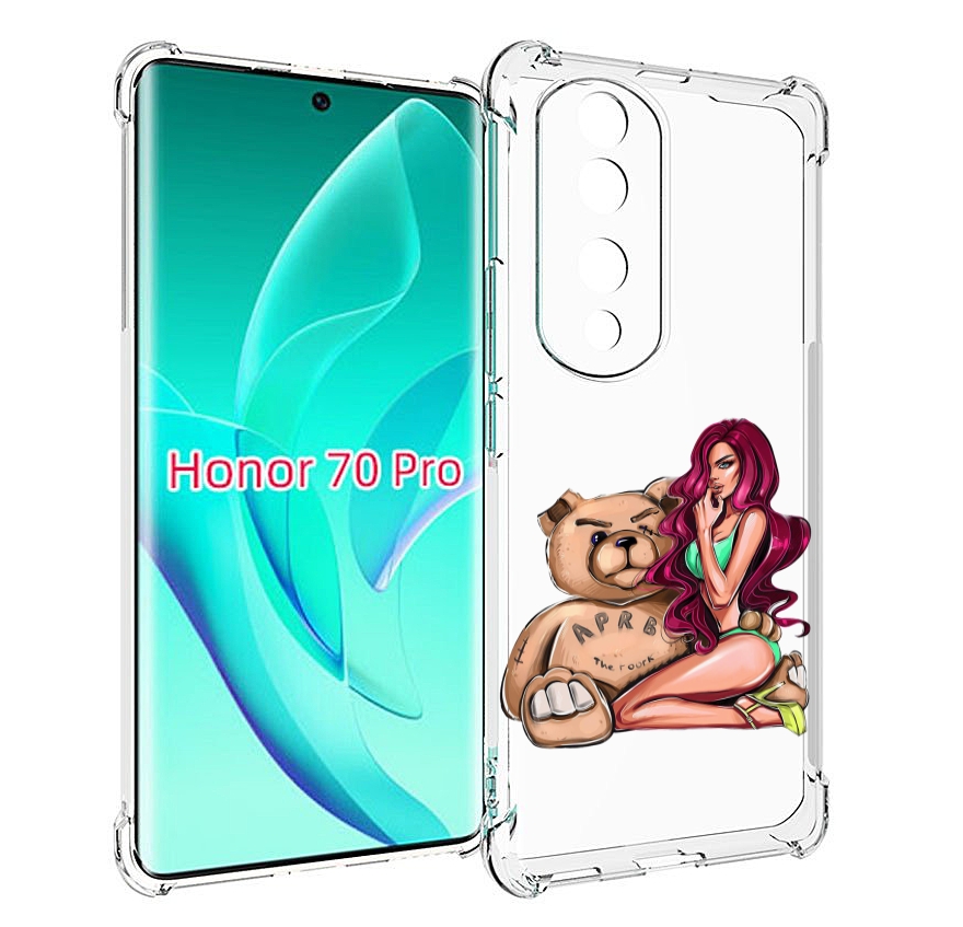 

Чехол MyPads девушка-с-большим-плюшевым-мишкой для Honor 70 Pro / 70 Pro Plus, Прозрачный, Tocco
