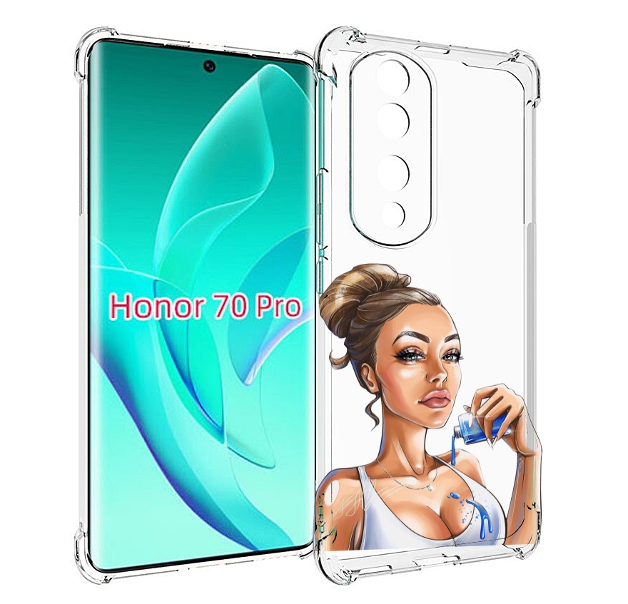 

Чехол MyPads девушка-пролила-краску женский для Honor 70 Pro / 70 Pro Plus, Прозрачный, Tocco