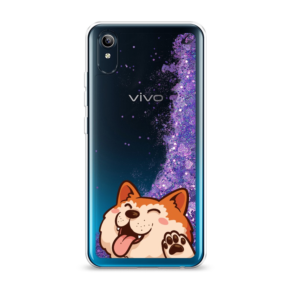 

Жидкий чехол с блестками "Акита-ину машет" на Vivo Y91c, 262892-1