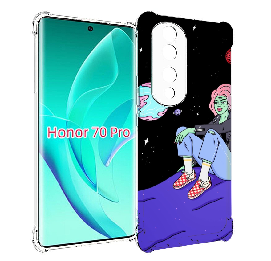 

Чехол MyPads девушка-на-луне-мультик для Honor 70 Pro / 70 Pro Plus, Прозрачный, Tocco