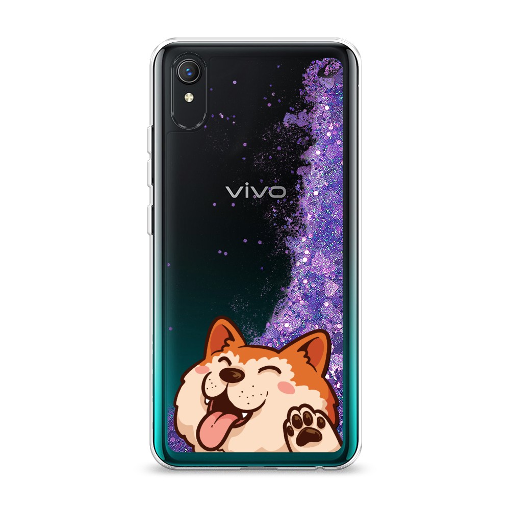 

Жидкий чехол с блестками "Акита-ину машет" на Vivo Y1s, 263292-1