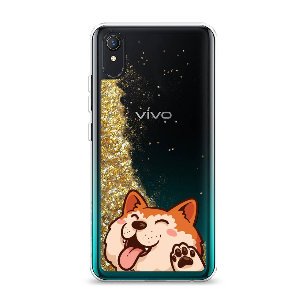 

Жидкий чехол с блестками "Акита-ину машет" на Vivo Y1s, 263290-1