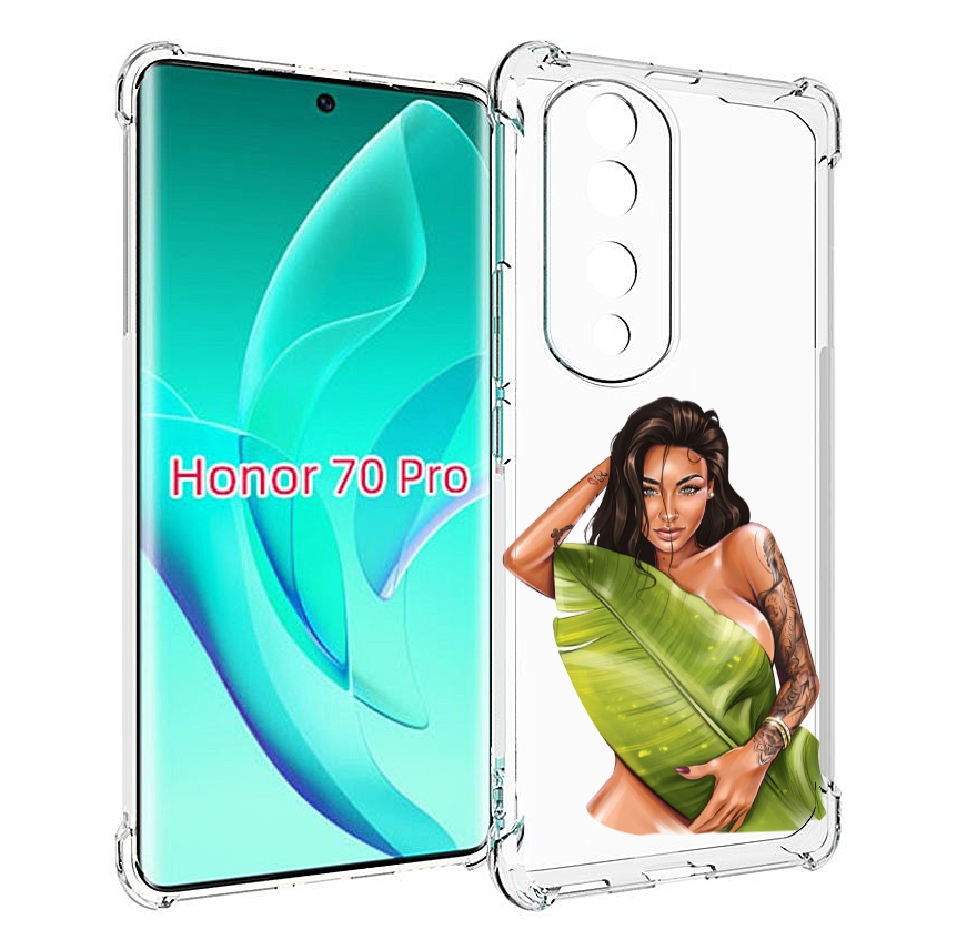 

Чехол MyPads девушка-модель-с-большим-листом женский для Honor 70 Pro / 70 Pro Plus, Прозрачный, Tocco