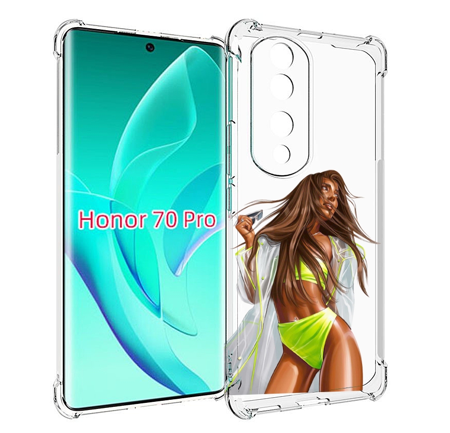 

Чехол MyPads девушка-модель-мулатка для Honor 70 Pro / 70 Pro Plus, Прозрачный, Tocco
