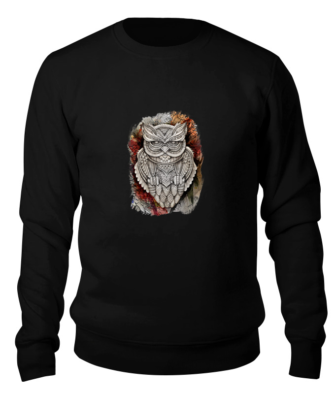 

Свитшот унисекс Printio Doodle owl черный M, Doodle owl