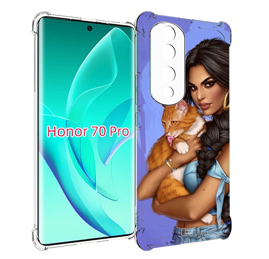 

Чехол MyPads девушка-красивая-с-синим-фоном женский для Honor 70 Pro / 70 Pro Plus, Прозрачный, Tocco