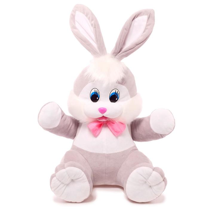 фото Мягкая игрушка «заяц», цвет серый, 70 см бока