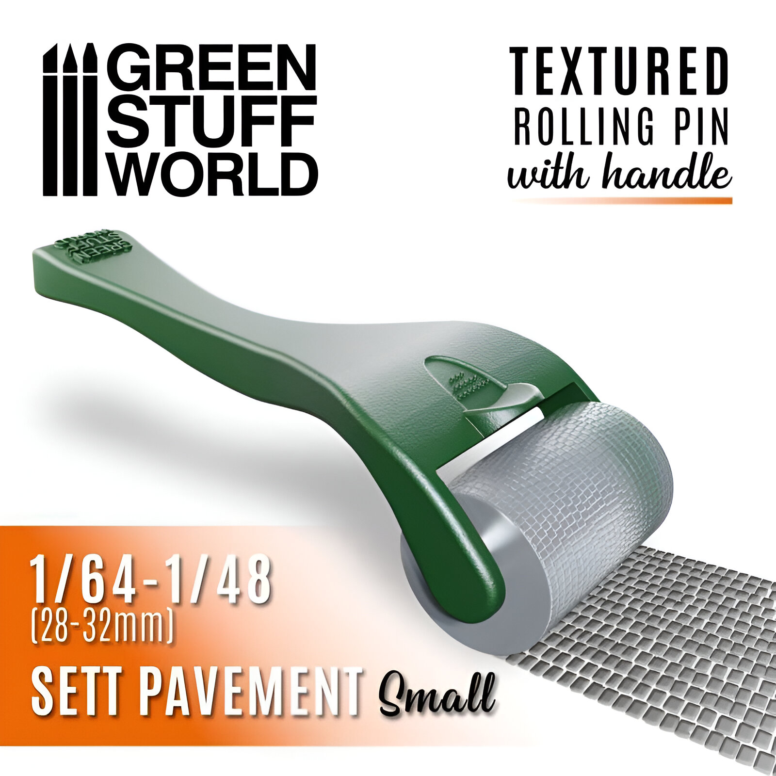 

Форма для декорирования миниатюр Green Stuff World Textured Rolling Sett Pavement Small, Textured Rolling