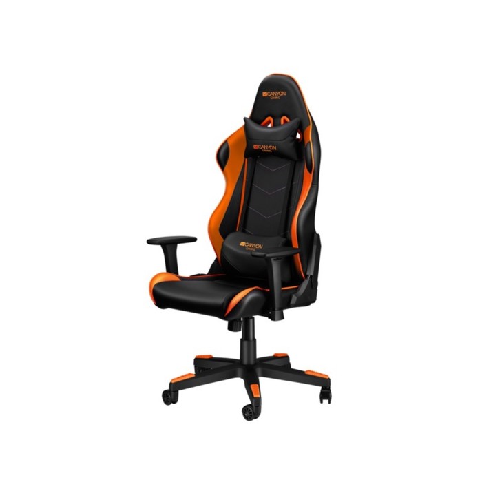 Кресло игровое Canyon Argama GС-4AO, 150 кг, 3D подлокотники, экокожа, черно-оранжевое