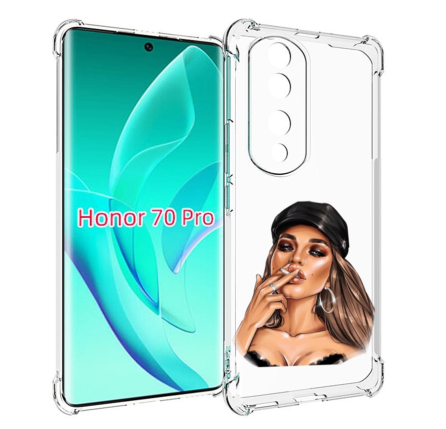 

Чехол MyPads девушка-в-шапке-с-сигаретой для Honor 70 Pro / 70 Pro Plus, Прозрачный, Tocco