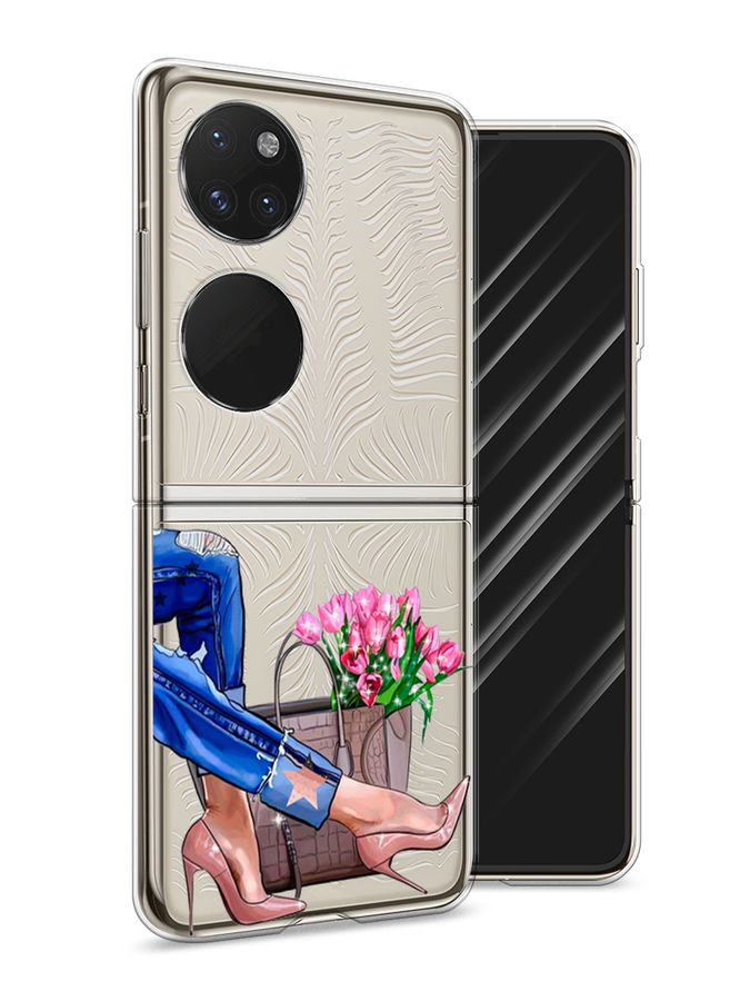 

Чехол Awog на Huawei P50 pocket "Каблучки", Голубой;коричневый;розовый, 6107450-7