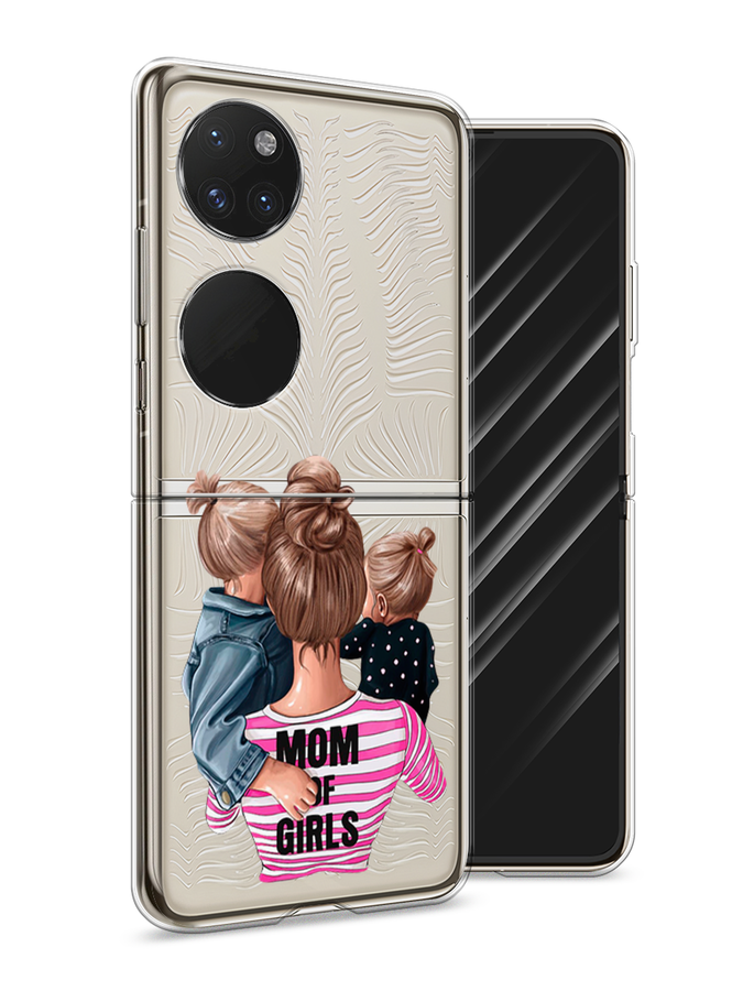 

Чехол Awog на Huawei P50 pocket "Mom of Girls", Синий;розовый;черный, 6107450-6