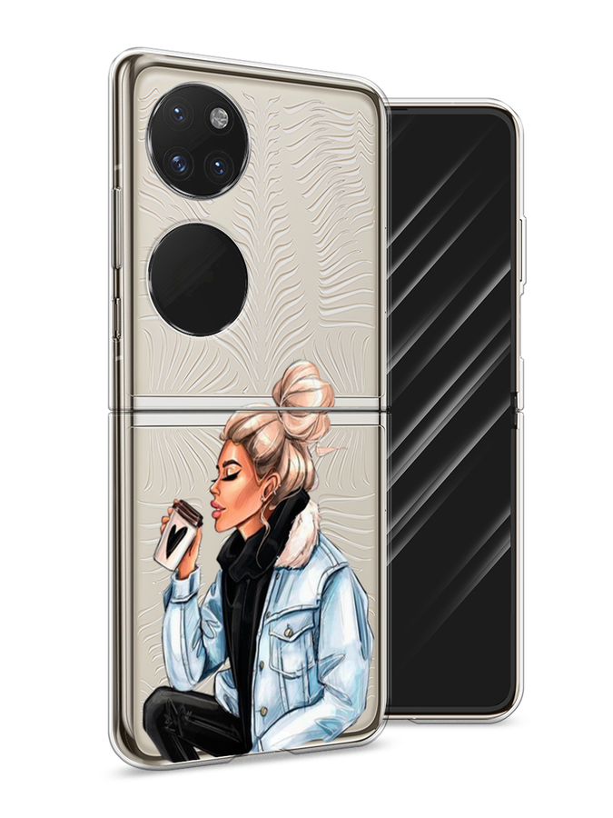 

Чехол Awog на Huawei P50 pocket "Cute girl", Коричневый;бежевый, 6107450-7