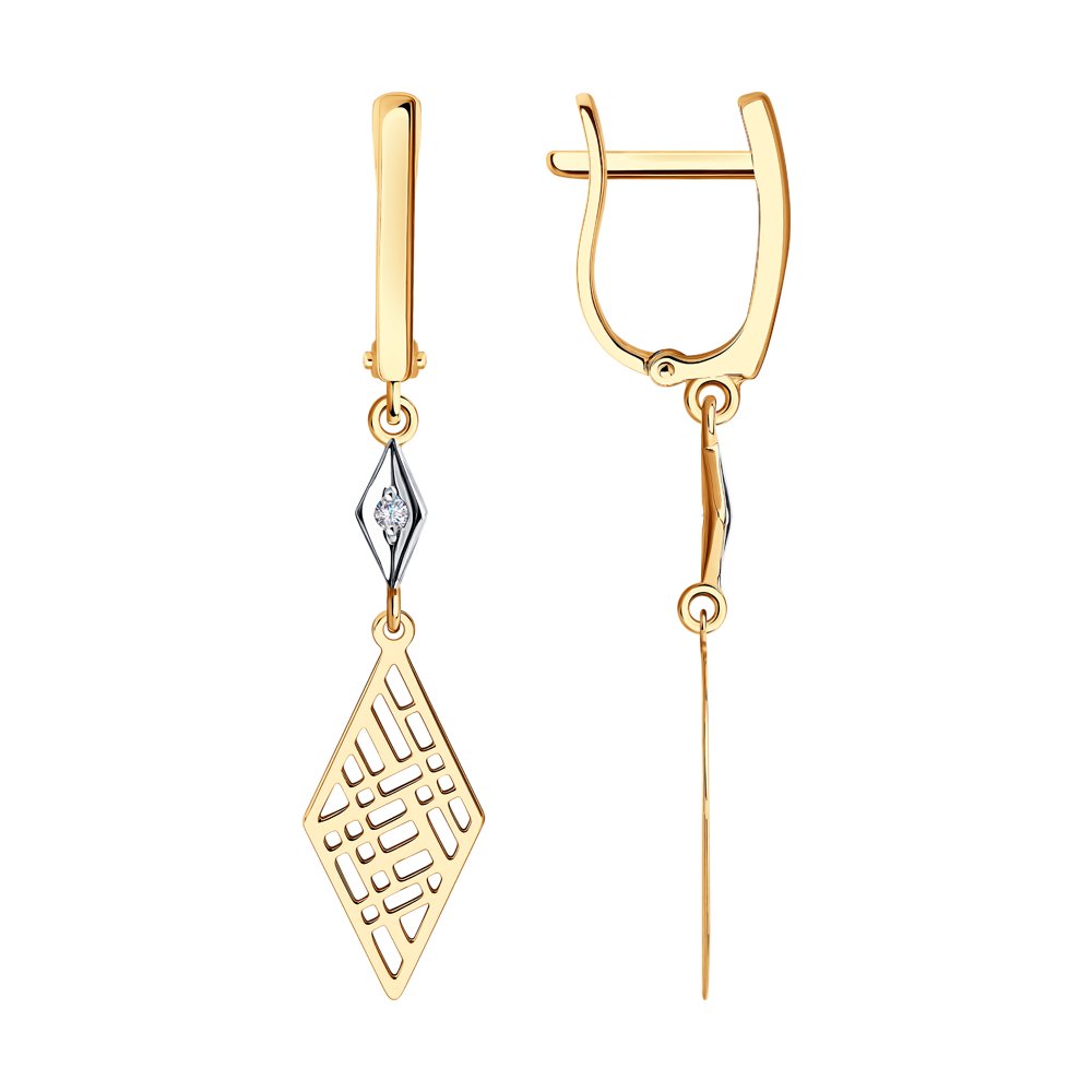 

Серьги женские из золота SOKOLOV 029390, фианит, 029390