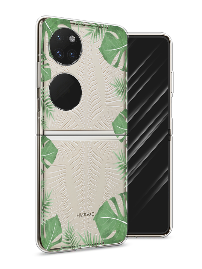

Чехол Awog на Huawei P50 pocket "Листья папоротника рамка", Зеленый, 6107450-8