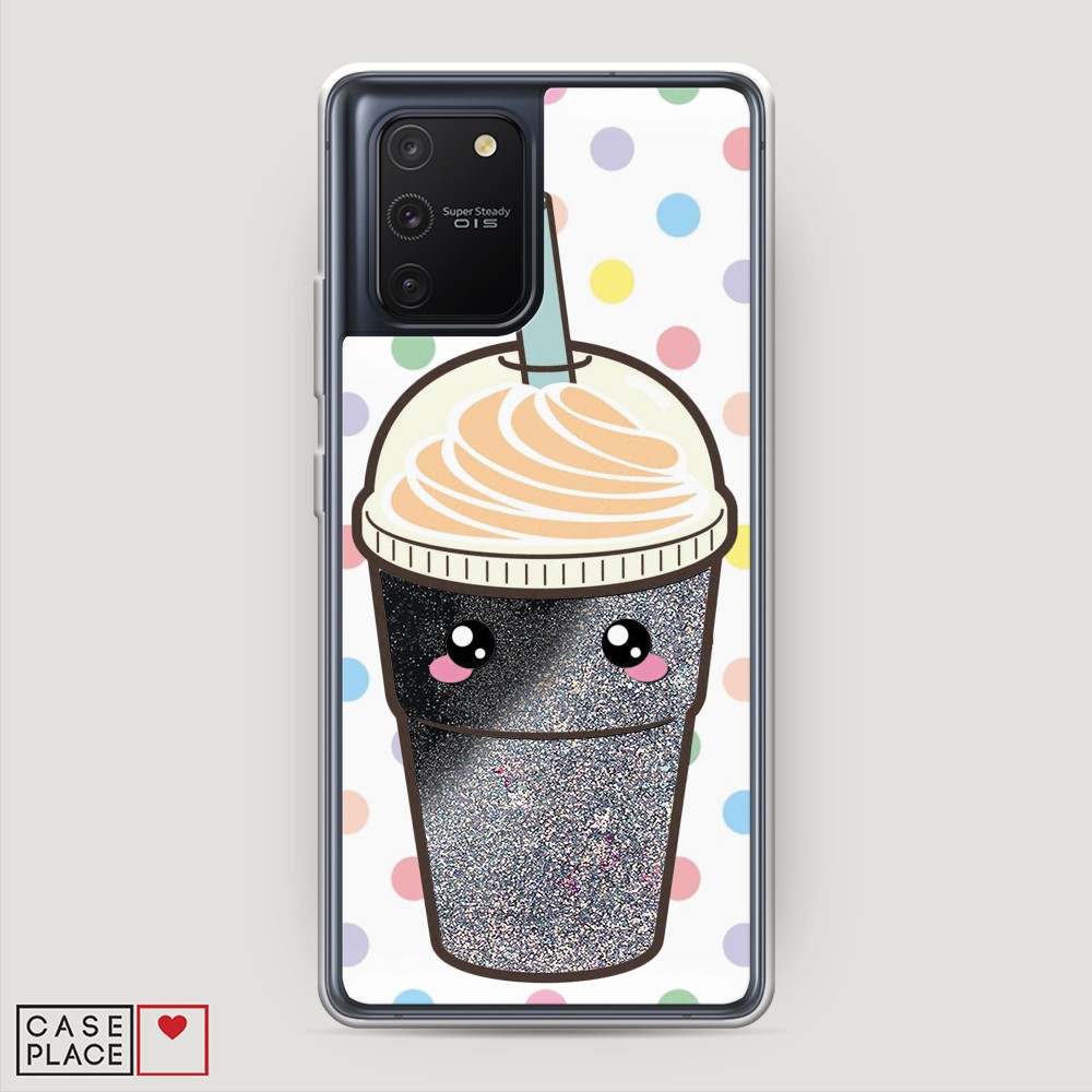 фото Жидкий чехол с блестками "милый стакан" на samsung galaxy s10 lite awog