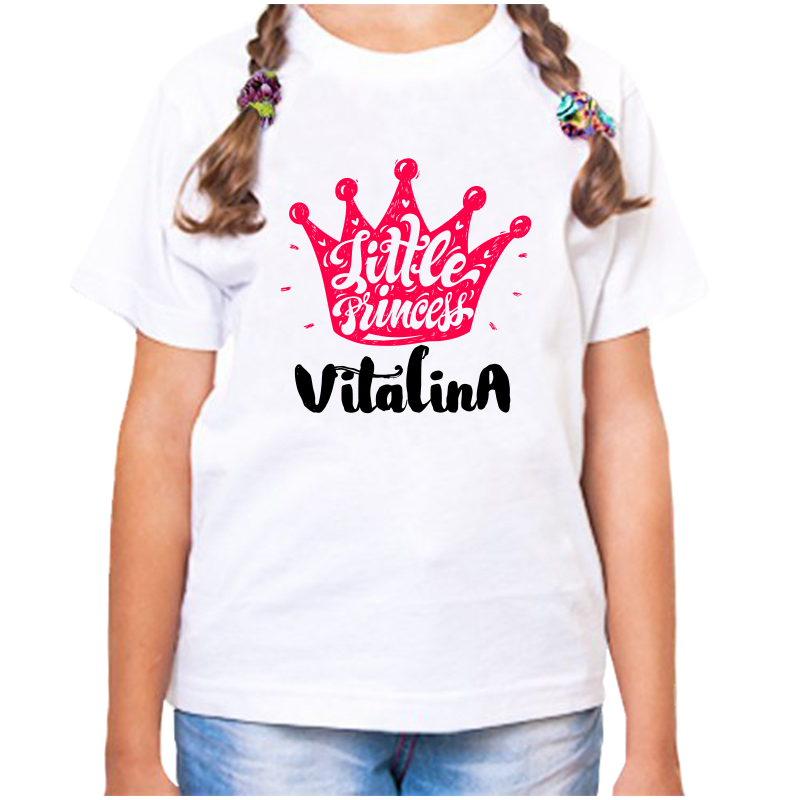 

Футболка девочке белая 34 р-р little princess виталина, Белый, fdd_little_princess_Vitalina