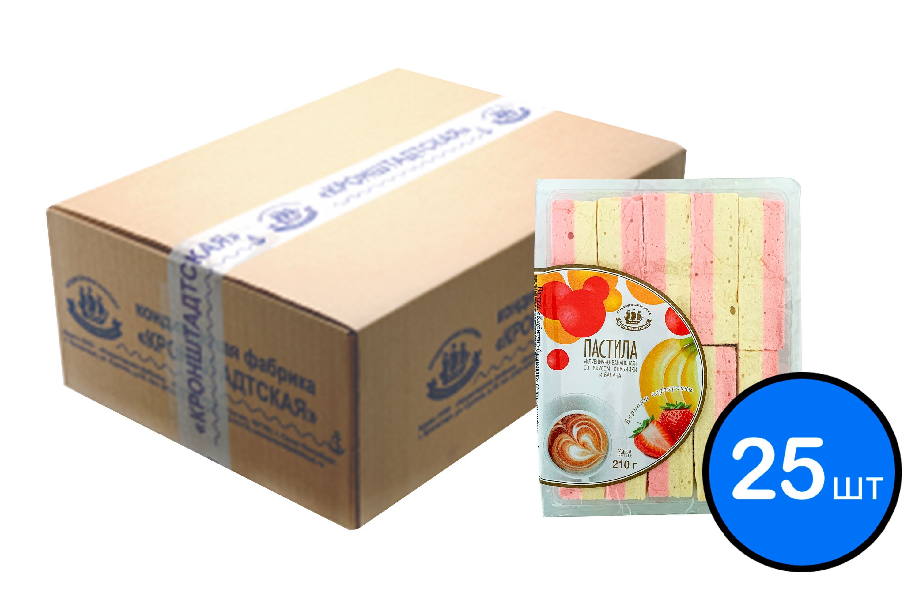 

Пастила "Клубнично-банановая", 210г х 25шт