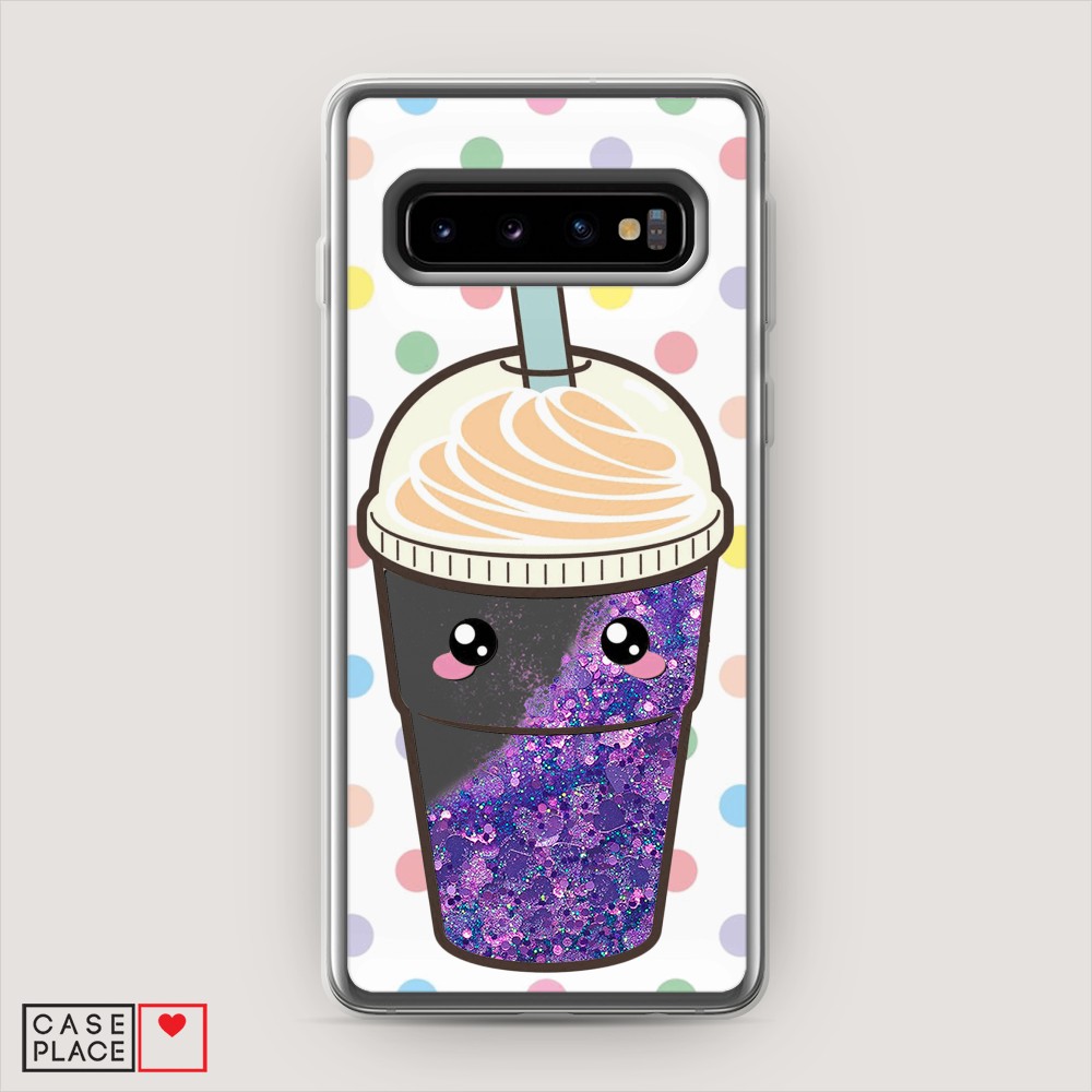 

Жидкий чехол с блестками "Милый стакан" на Samsung Galaxy S10 +, 27192-1