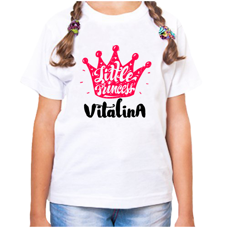 

Футболка девочке белая 32 р-р little princess виталина, Белый, fdd_little_princess_Vitalina