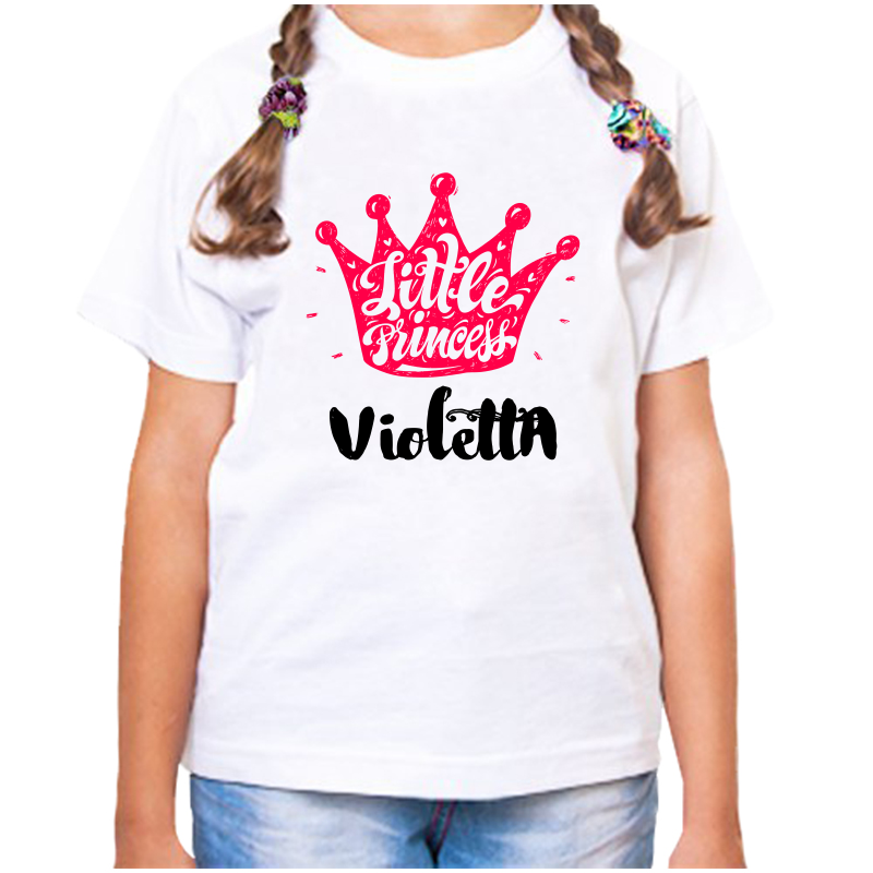 

Футболка девочке белая 34 р-р little princess виолетта, Белый, fdd_little_princess_violetta