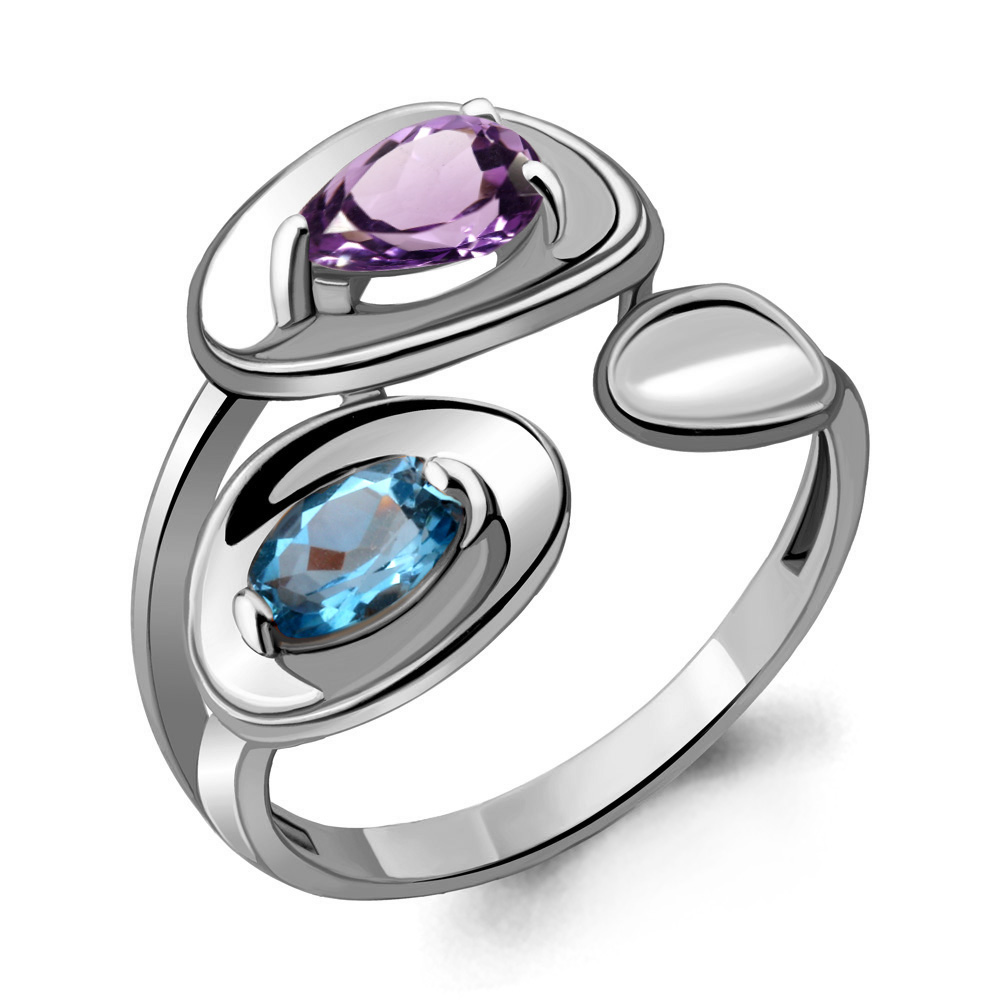 

Кольцо из серебра с топазом р. 19,5 Aquamarine 6918730_925_р, 6918730_925_р