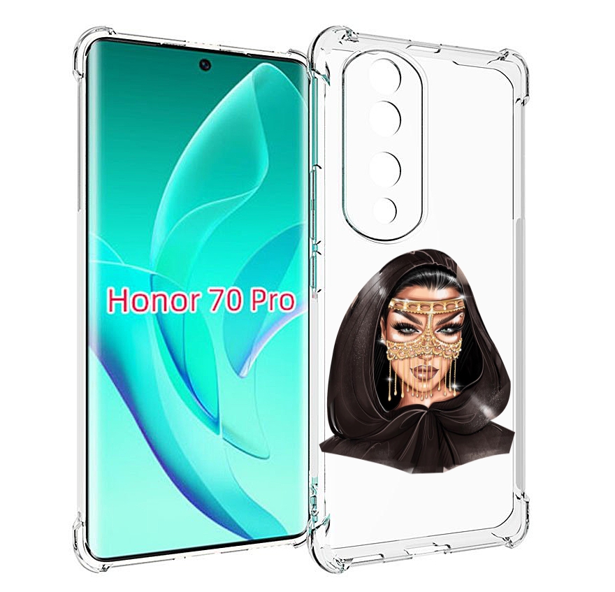 

Чехол MyPads девушка-в-золотой-маске для Honor 70 Pro / 70 Pro Plus, Прозрачный, Tocco