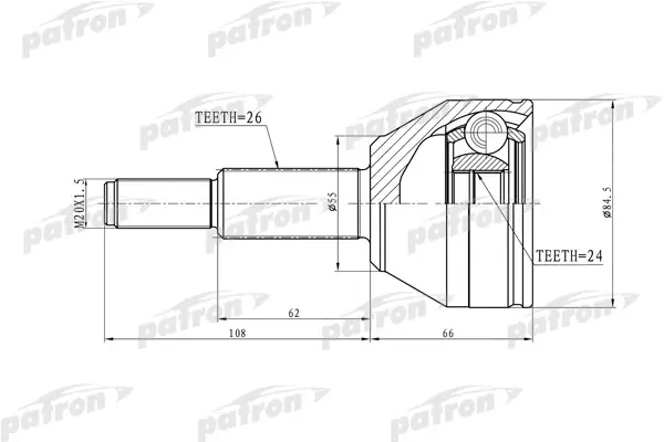 

ШРУС наружн 26x55x24 FORD: FREESTAR 04-07 PATRON PCV6777