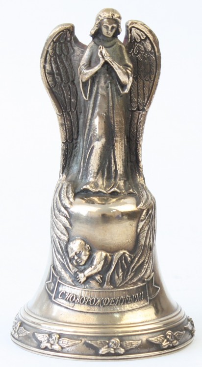 Колокол бронзовый С Новорожденным ангел d7.5 см, 0.6 кг