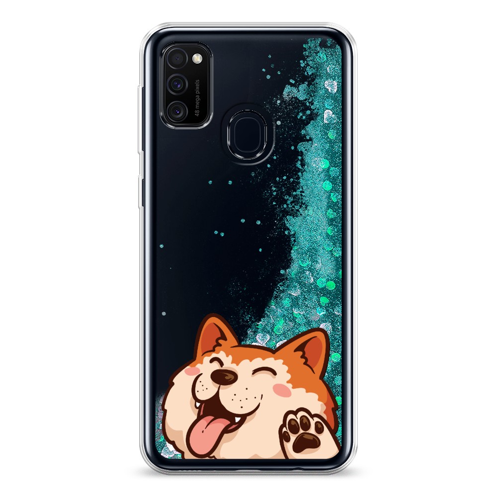 

Жидкий чехол с блестками "Акита-ину машет" на Samsung Galaxy M30s, 29895-1
