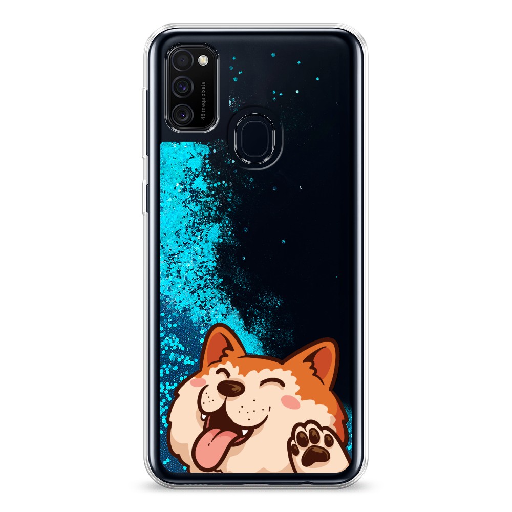 

Жидкий чехол с блестками "Акита-ину машет" на Samsung Galaxy M30s, 29893-1
