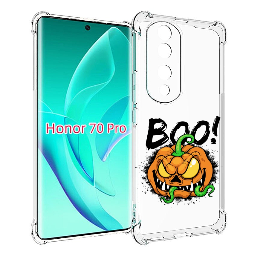 

Чехол MyPads Хэллоуин бу для Honor 70 Pro / 70 Pro Plus, Прозрачный, Tocco