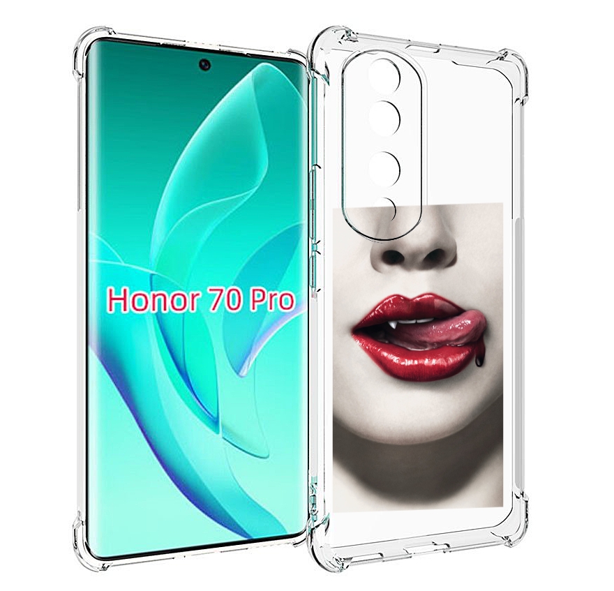 

Чехол MyPads губы-вампирши для Honor 70 Pro / 70 Pro Plus, Прозрачный, Tocco