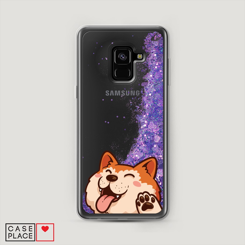 

Чехол Awog на Samsung Galaxy A8 2018 "Акита-ину машет", Разноцветный, 25492-1