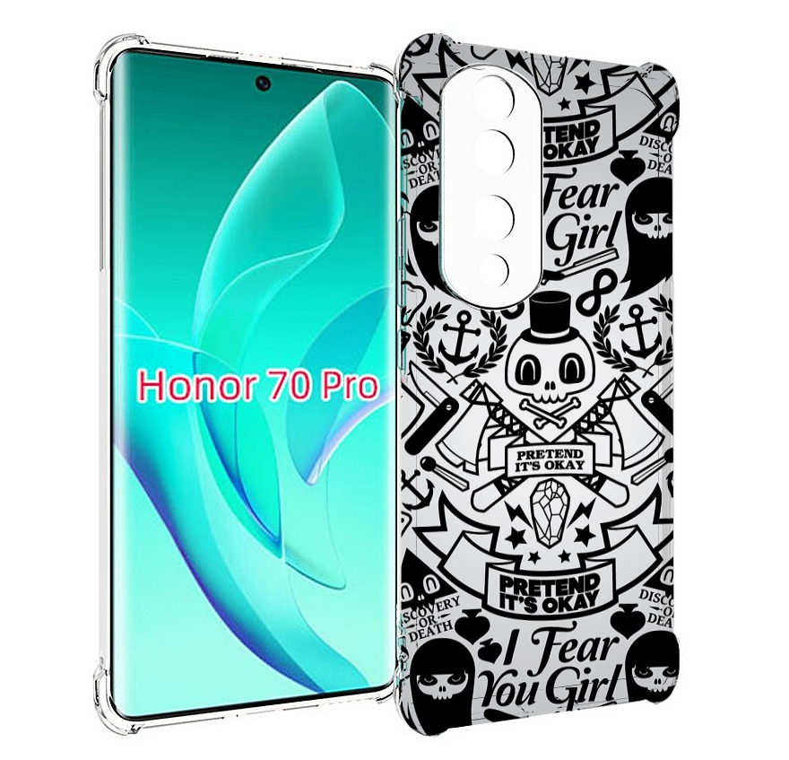 

Чехол MyPads готический-принт для Honor 70 Pro / 70 Pro Plus, Прозрачный, Tocco