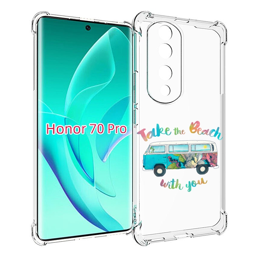 

Чехол MyPads Хиппи автобус для Honor 70 Pro / 70 Pro Plus, Прозрачный, Tocco