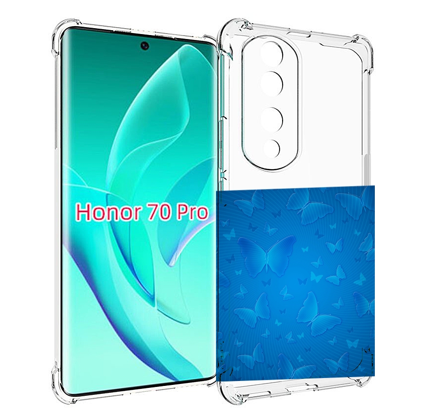 

Чехол MyPads голубые-бабочки для Honor 70 Pro / 70 Pro Plus, Прозрачный, Tocco