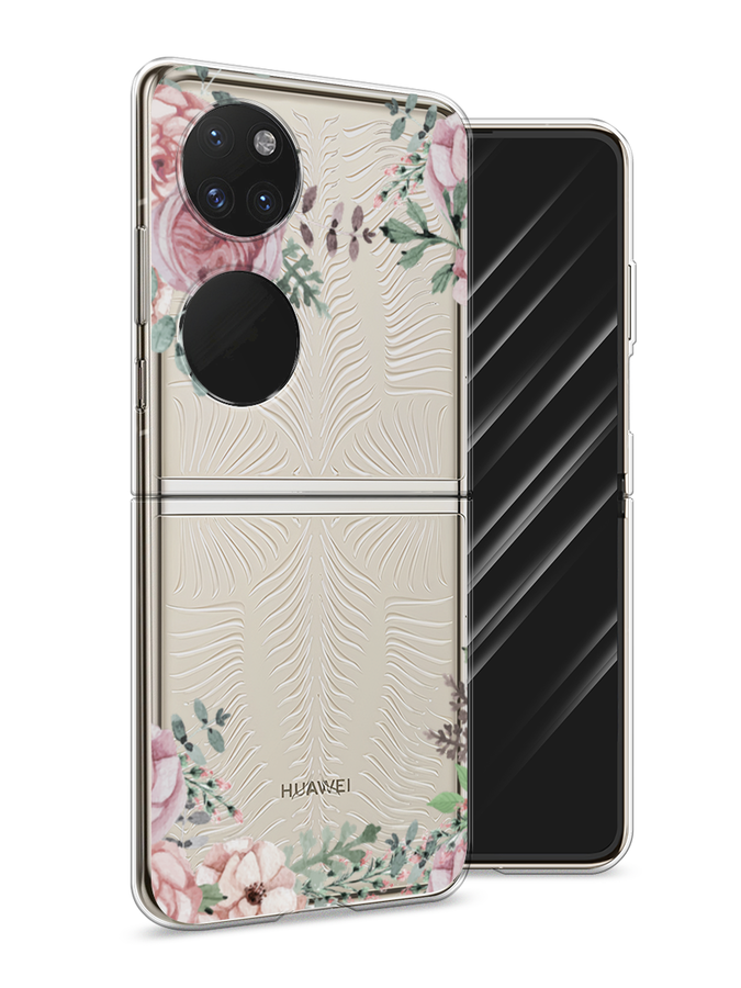 

Чехол Awog на Huawei P50 pocket "Нежные розы акварель", Прозрачный;розовый;зеленый, 6107450-8