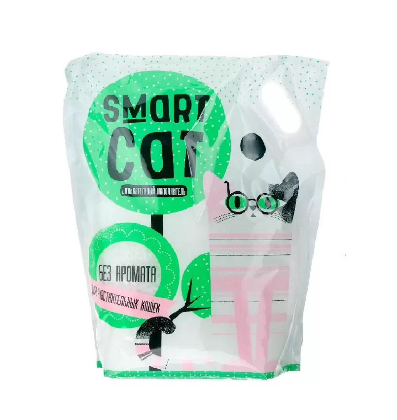 Впитывающий наполнитель Smart Cat силикагелевый, без запаха, 4 шт по 15,29 кг