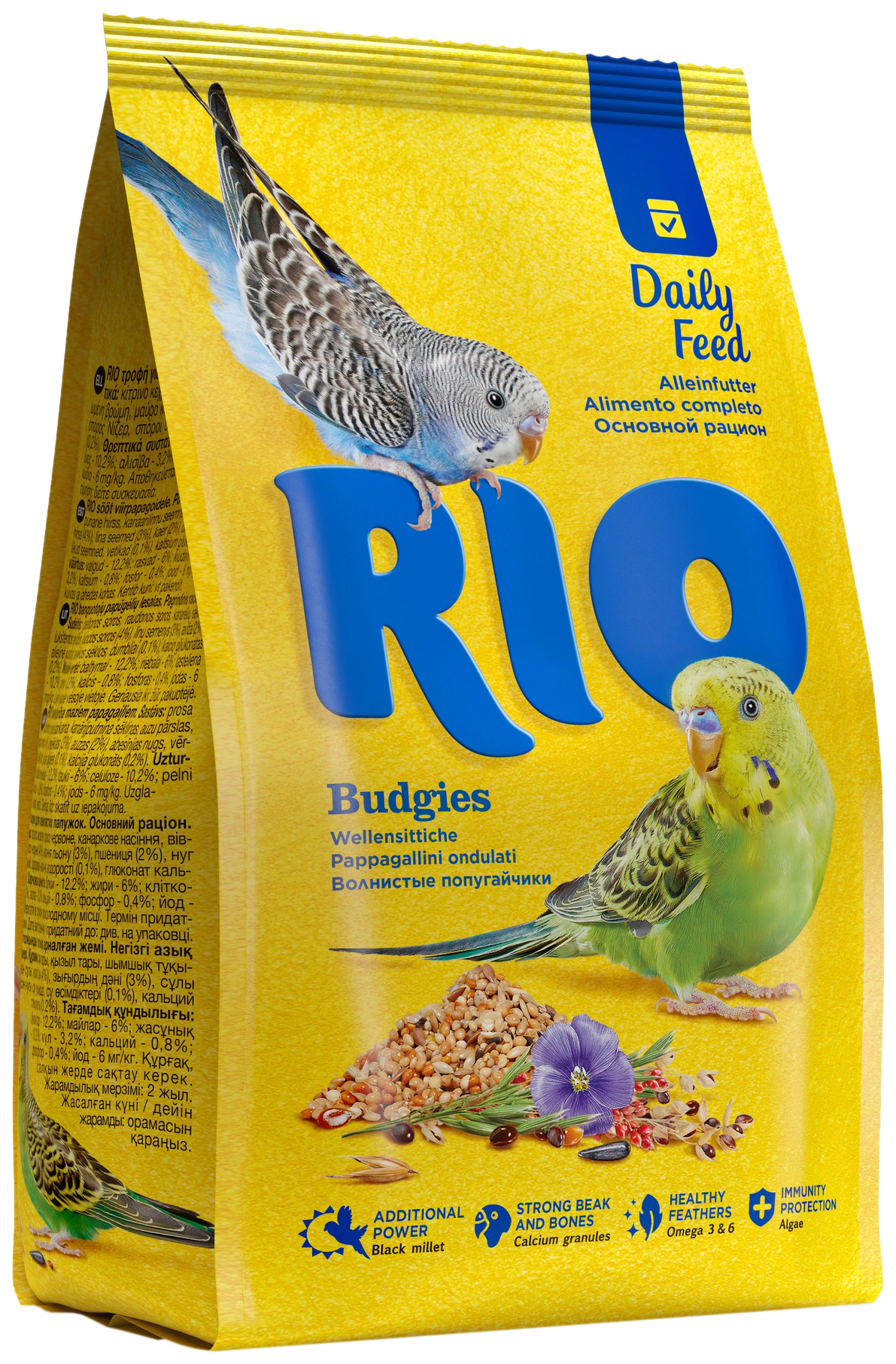 

Сухой корм для волнистых попугаев RIO BUDGIES, 4 шт по 1 кг