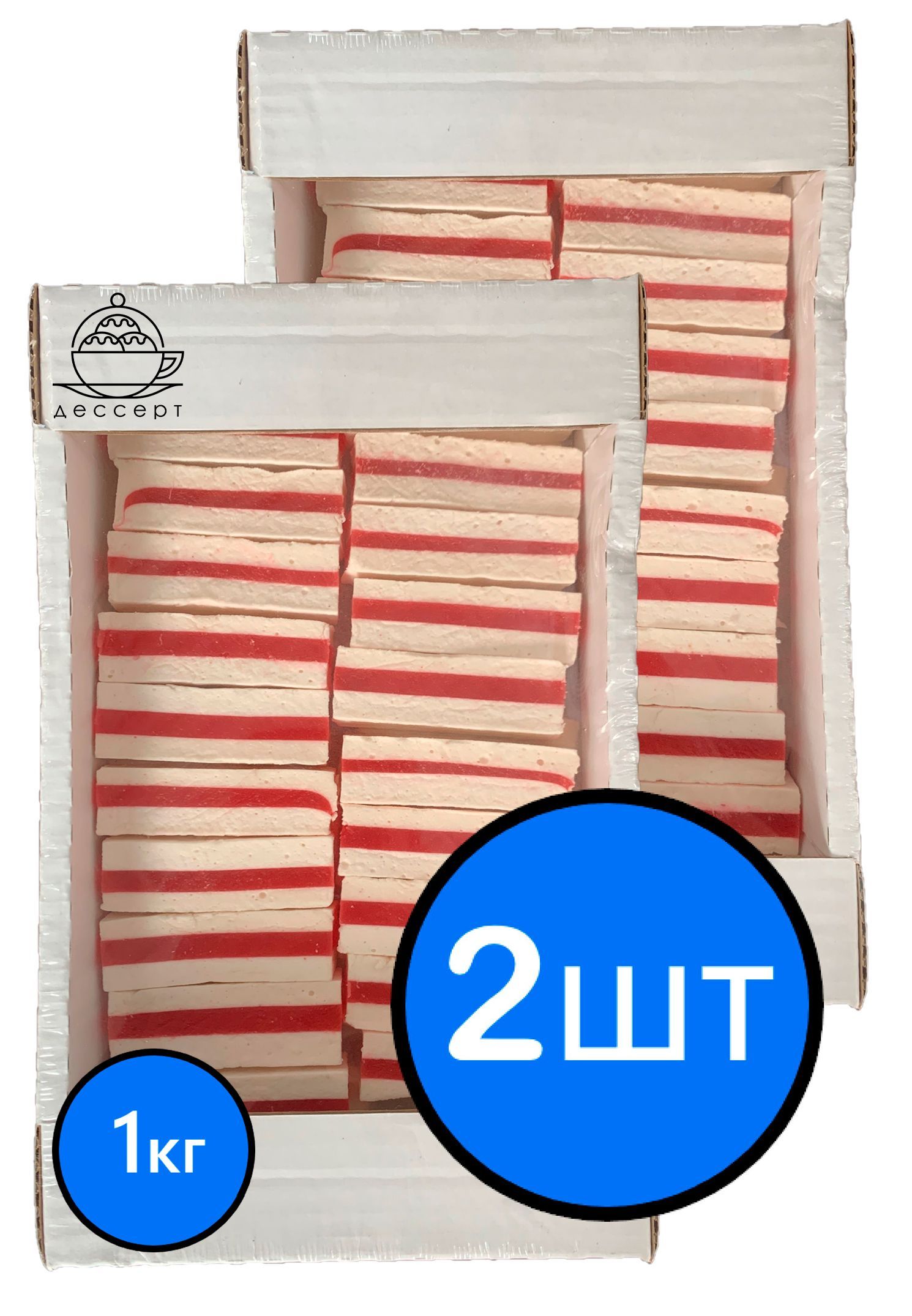 

Пастила КФ Кронштадтская со вкусом ванили, с мармеладом со вкусом клубники, 1кг х 2шт