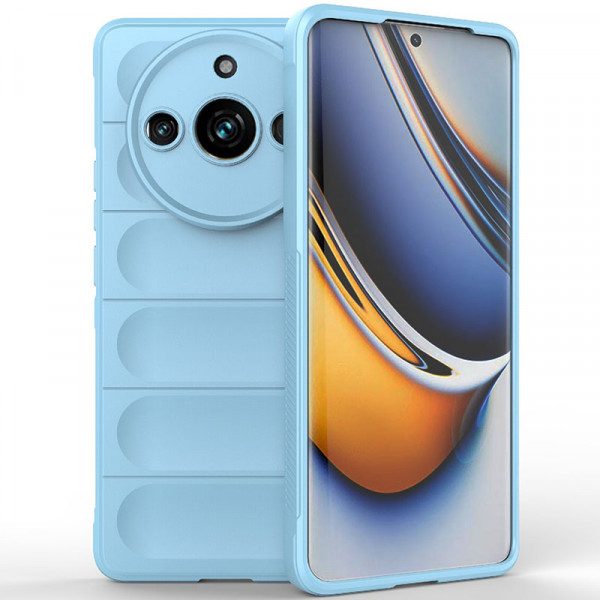 Противоударный чехол Flex Silicone для Realme 11 Pro / 11 Pro Plus голубой