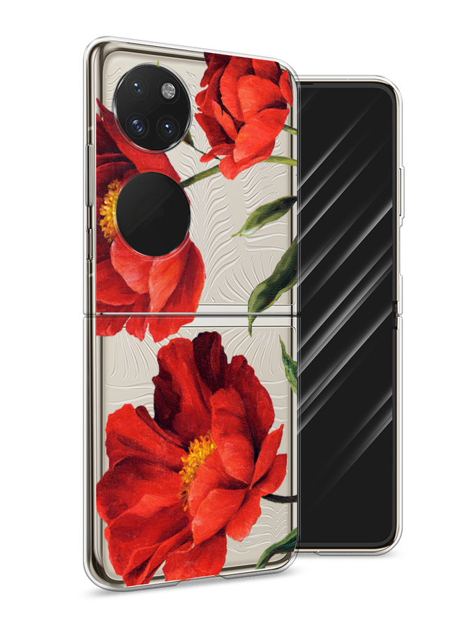 

Чехол Awog на Huawei P50 pocket "Красные маки", Красный, 6107450-8