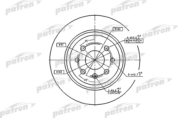 

Тормозной диск PATRON комплект 1 шт. PBD2772