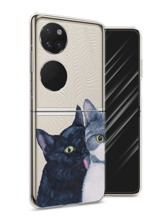 

Чехол Awog на Huawei P50 pocket "Кошачья любовь", Синий, 6107450-1