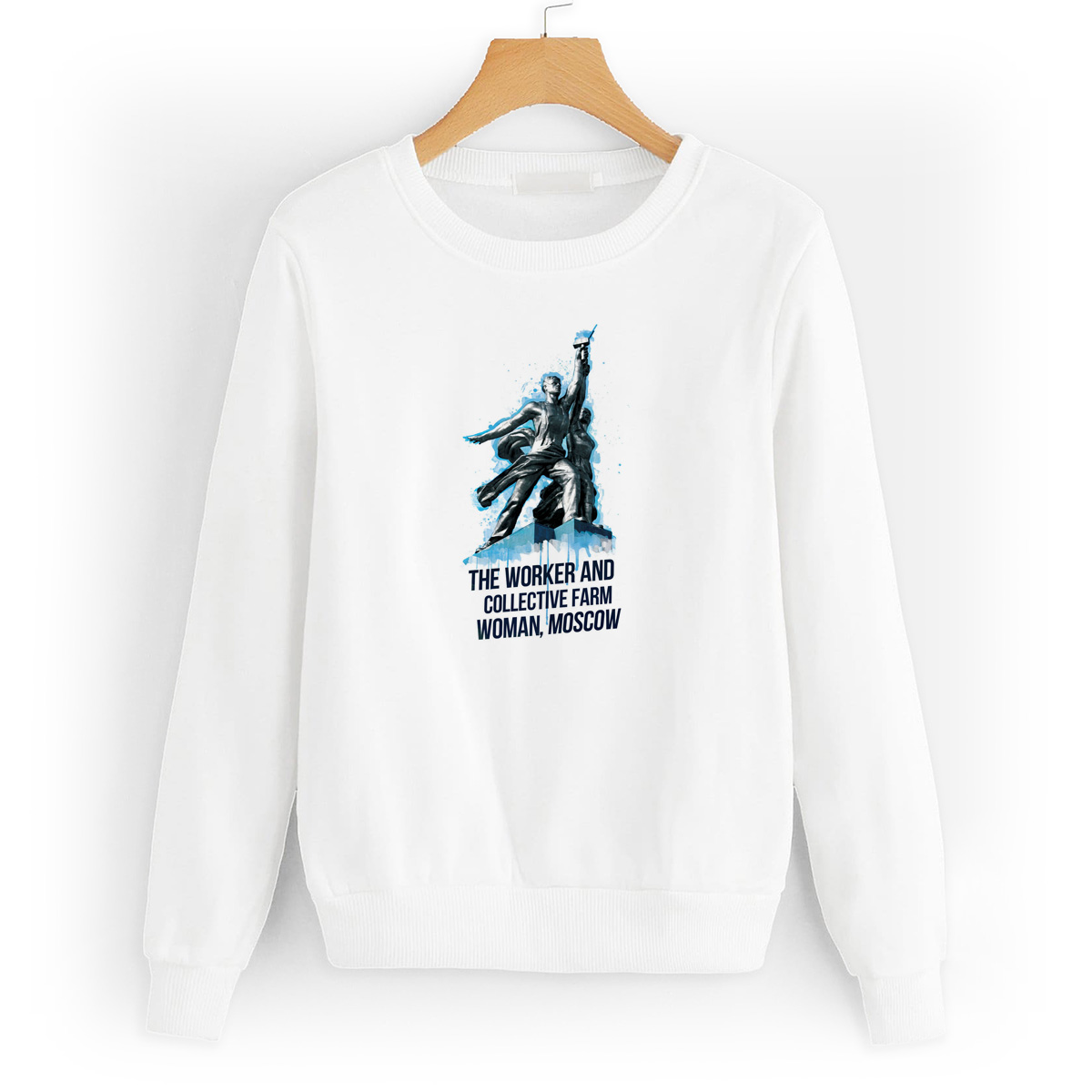 

Свитшот белый CoolPodarok Рабочий и колхозница, 8W043378
