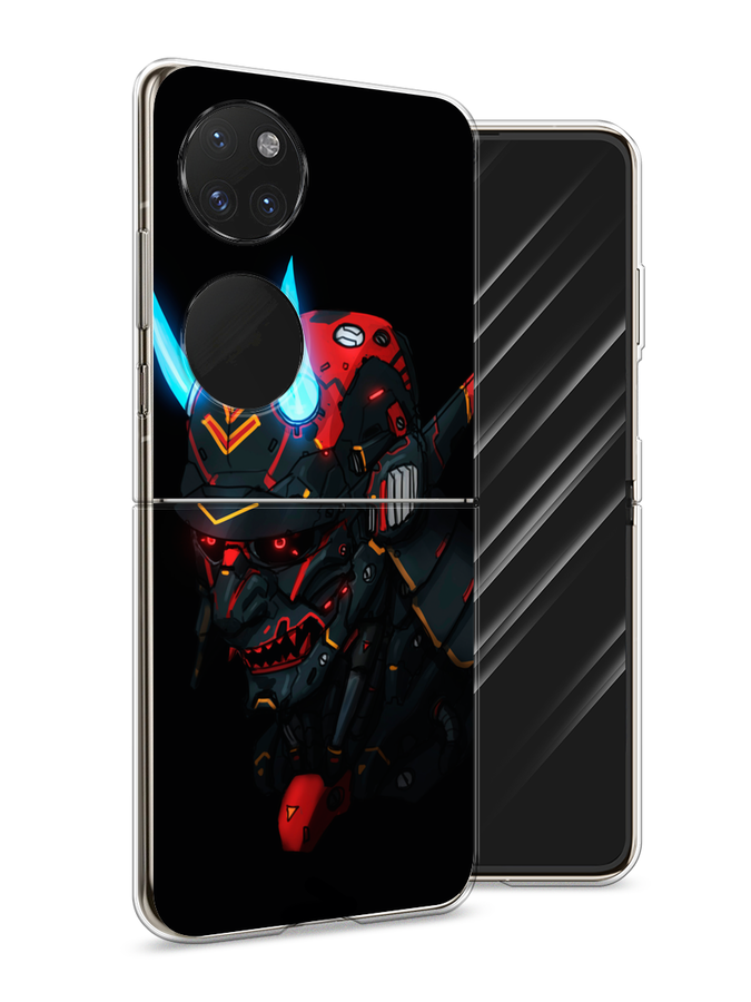 

Чехол Awog на Huawei P50 pocket "Неоновый самурай", Черный;красный;голубой, 6107450-6