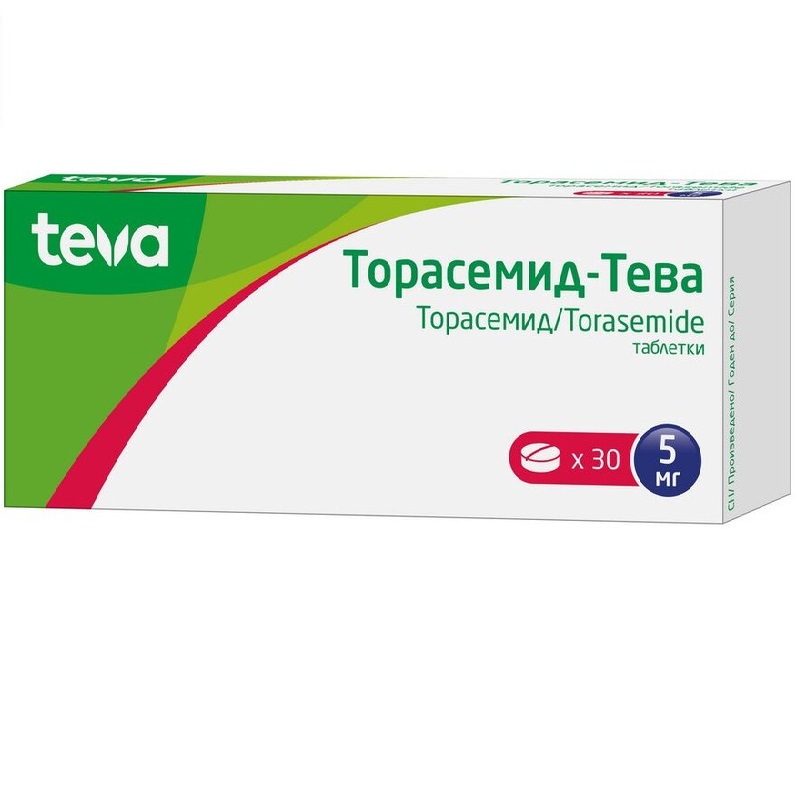 

Торасемид-Тева таблетки 5 мг 30 шт.